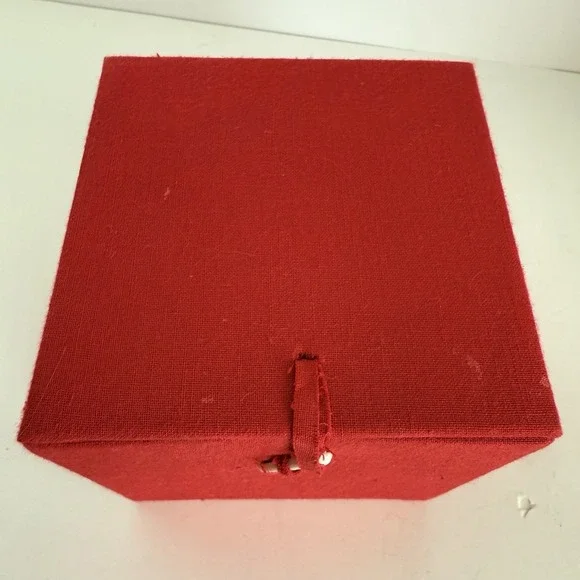 Glass Santa Claus Ornament Reverse Hand Painted With Red Box Night Sky - Picture 7 of 8